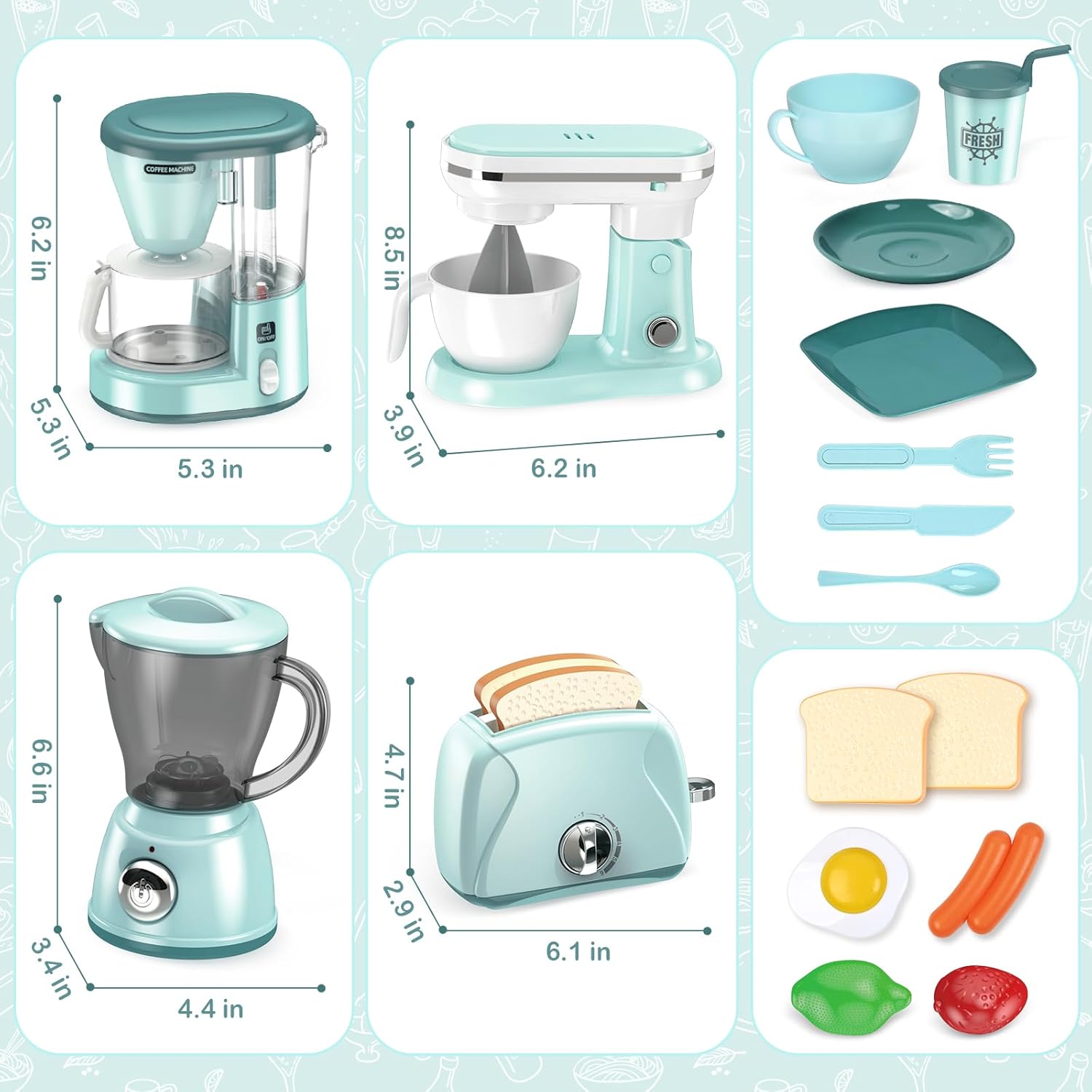 Appliance dimensions and complete contents
