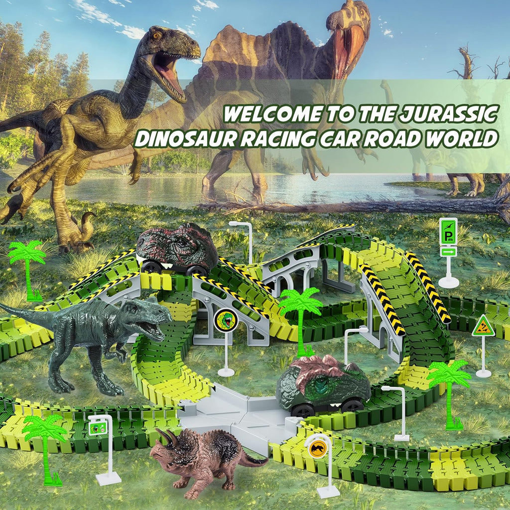 Welcome to the Jurassic Dinosaur Racing Car Road World